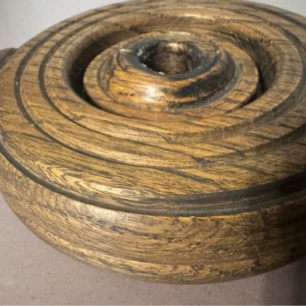 vintage oak candle holder